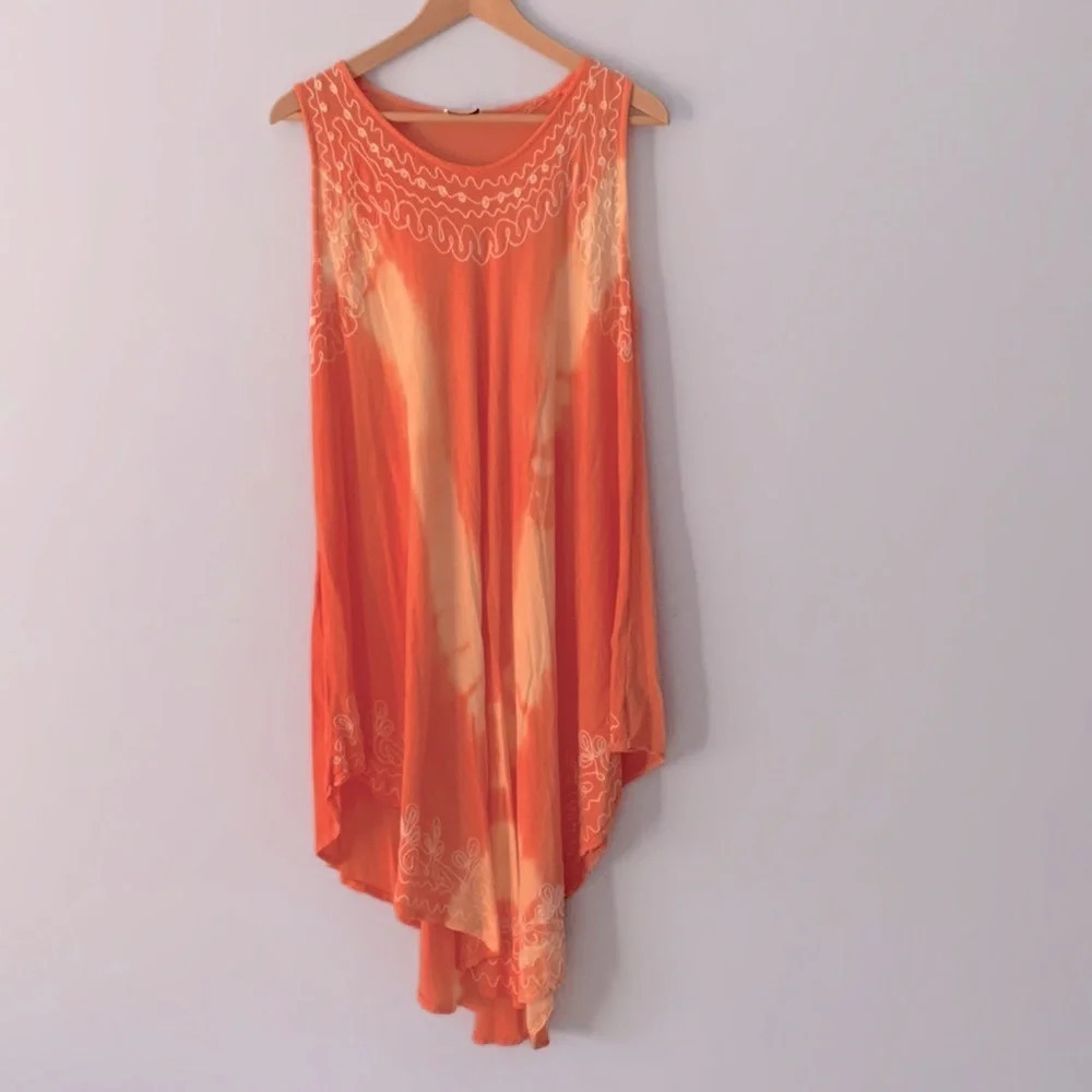 Santé classics sunset orange yellow tie dye swim cover size large OS boho Ombre